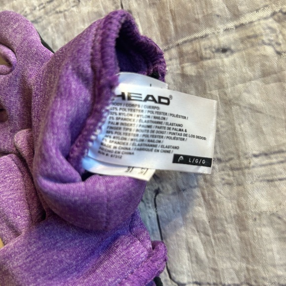 HEAD KIDS TOUCHSCREEN PURPLE BLACK PINK GLOVES WITH FLEECE LINING - Picture 7 of 9